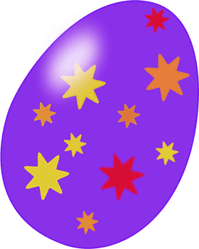 Easter Stars and Colorful Eggs Celebration PNG