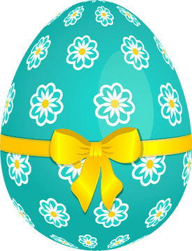Easter Egg Delight with Daisy Patterns PNG