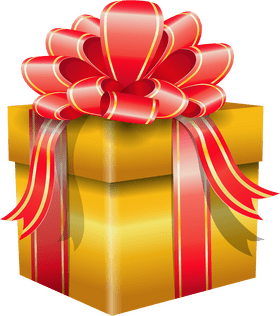 Joyful Golden Gift Wrapped with Love PNG