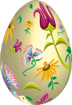 Easter Egg Bloom with Colorful Flowers PNG