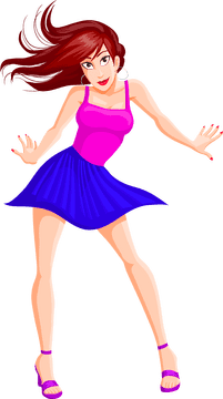 Vibrant Dance Moves in Colorful Style PNG