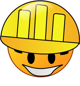 Happy Builder Emoticon with a Safety Helmet PNG