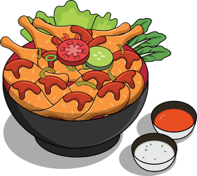 Fast Food Fiesta Flavorful Chicken Bowl PNG
