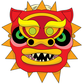 Chinese Dragon Mask of Celebration PNG