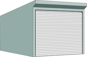 Modern Parking Garage with Rolling Door PNG