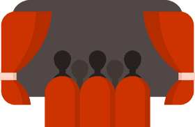 Cinema Experience Behind the Velvet Curtains PNG