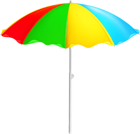 Colorful Beach Umbrella for Summer Fun PNG