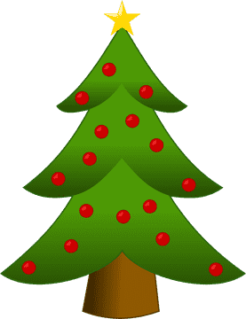 Decorative Christmas Tree with Bright Ornaments PNG
