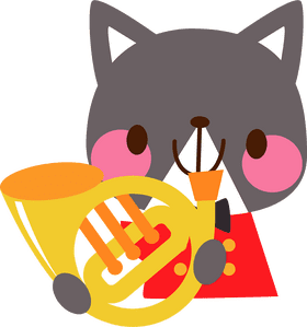 Joyful Cat with a Party Horn Celebration PNG