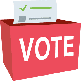 Election Ballot in a Vote Box PNG