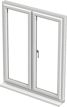 Elegant Double Door Window Design PNG