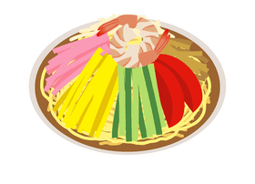 Vibrant Food Bowl of Noodles and Shrimp PNG
