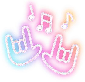 Colorful Music Note Gesture Celebration PNG