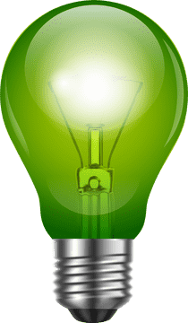Lively Green Light Bulb of Illumination PNG