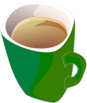 Vibrant Green Coffee Cup Delight PNG