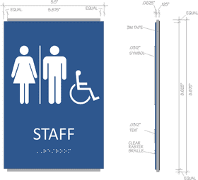 Braille Signage for Inclusive Staff Restrooms PNG