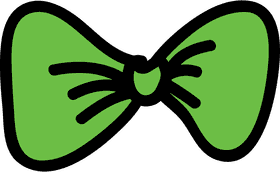 Vibrant Green Whiskered Bow PNG