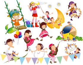 Joyful Adventures of Imaginative Children PNG