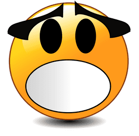 Surprised Emoticon with Wide Open Eyes PNG