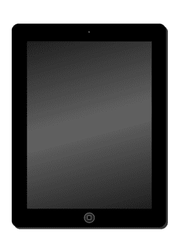 Sleek Black Tablet with Glossy Display PNG