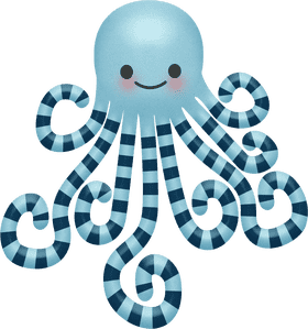 Beachside Adventure with a Playful Octopus PNG