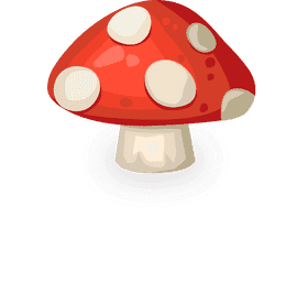 Playful Red Mushroom with White Spots PNG