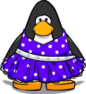 Polka Dot Purple Cloth Dress Penguin PNG