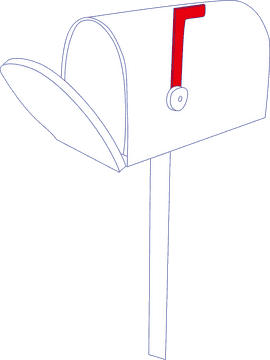 Classic Red Mailbox with Open Lid PNG