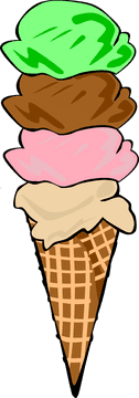 Delightful Triple Scoop Ice Cream Cone PNG