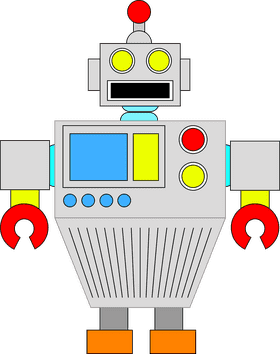 Colorful Android Robot with Mechanical Features PNG
