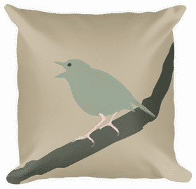 Singing Bird Design Pillow Cushion PNG