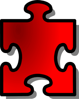 Bold Red Jigsaw Pieces of Creativity PNG
