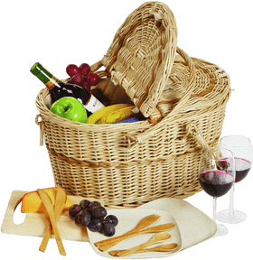 Delightful Picnic Basket for Outdoor Feasting PNG