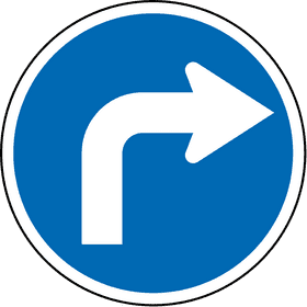 Right Turn Road Sign PNG