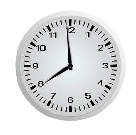 Elegant Silver Wall Clock Design PNG