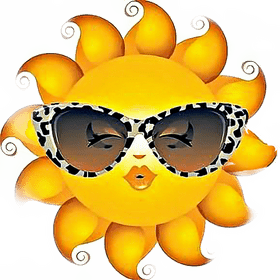 Sassy Sunglasses Emoticon of the Sun PNG