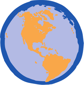 Colorful Globe of the Americas PNG