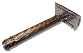 Classic Silver Safety Razor Design PNG