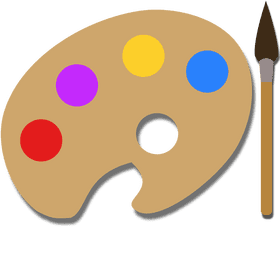 Vibrant Color Palette and Brush Set PNG