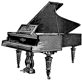 Elegant Piano with Classic Design Elements PNG