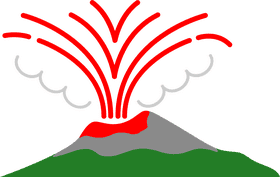 Erupting Volcano with Fiery Lava and Ash Cloud PNG