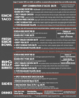 Delicious Korean Flavors Restaurant Menu Highlights PNG
