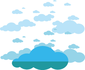 Serene Blue Cloudscape Design PNG