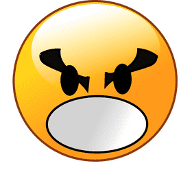 Angry Emoticon with a Fiery Expression PNG