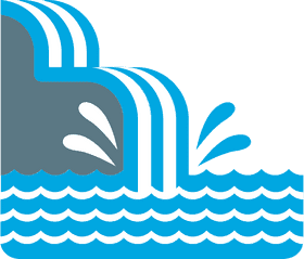 Tranquil Blue Waterfall Oasis PNG