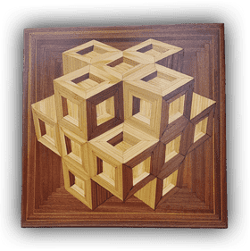 Intricate Ice Cube Illusion Design PNG