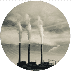 Industrial Smokestacks Against the Sky PNG