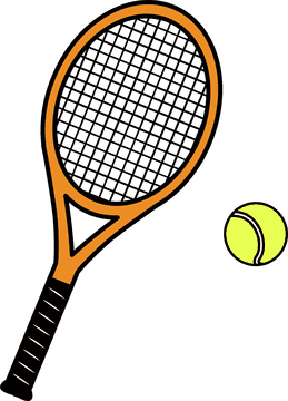 Vibrant Tennis Racket and Bright Tennis Ball PNG