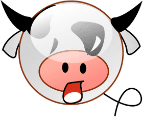 Happy Cow Emoticon in Playful Mood PNG
