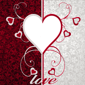 Stylish Love Photo Frame Design PNG